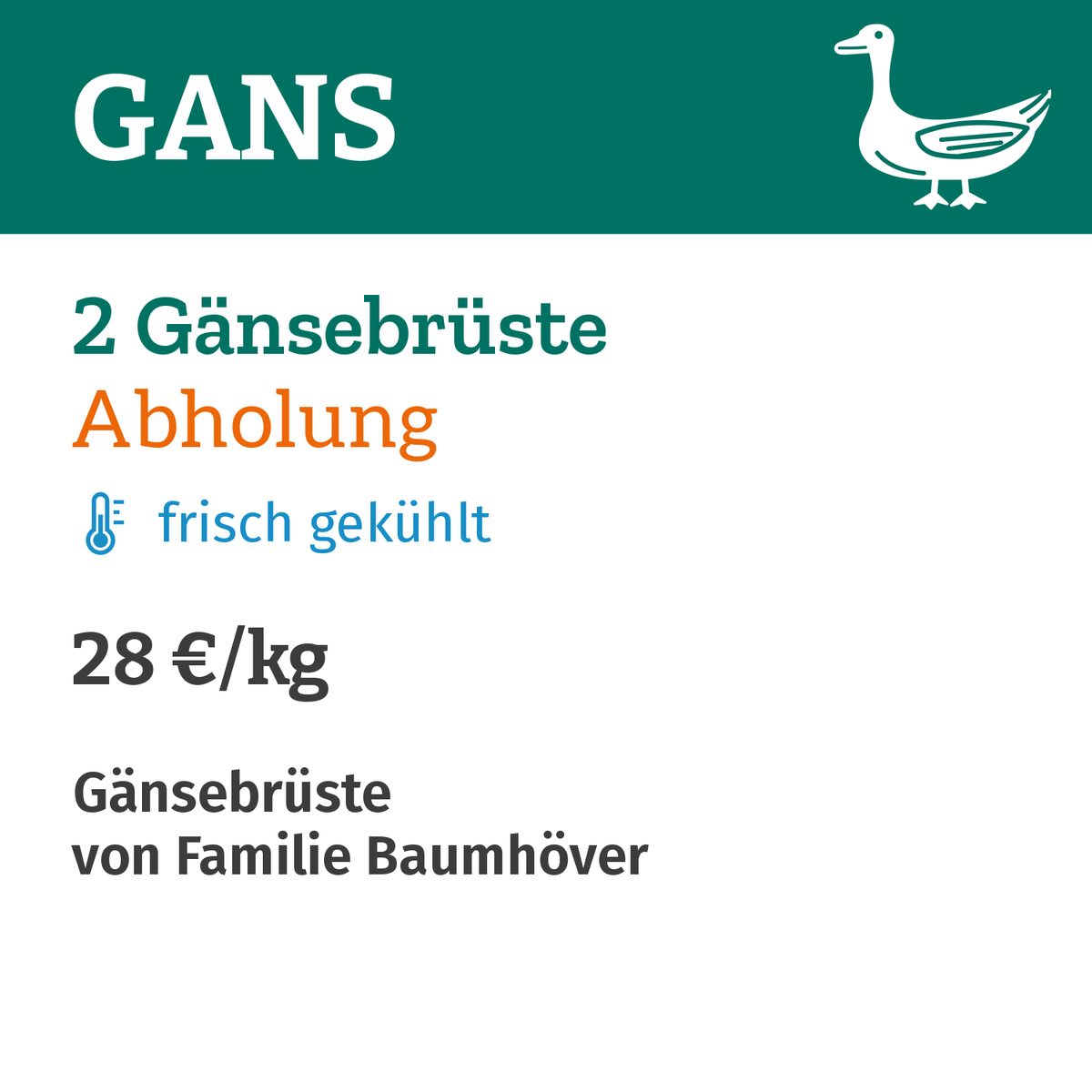 2 Gänsebrüste Abholung am 4.12+5.12