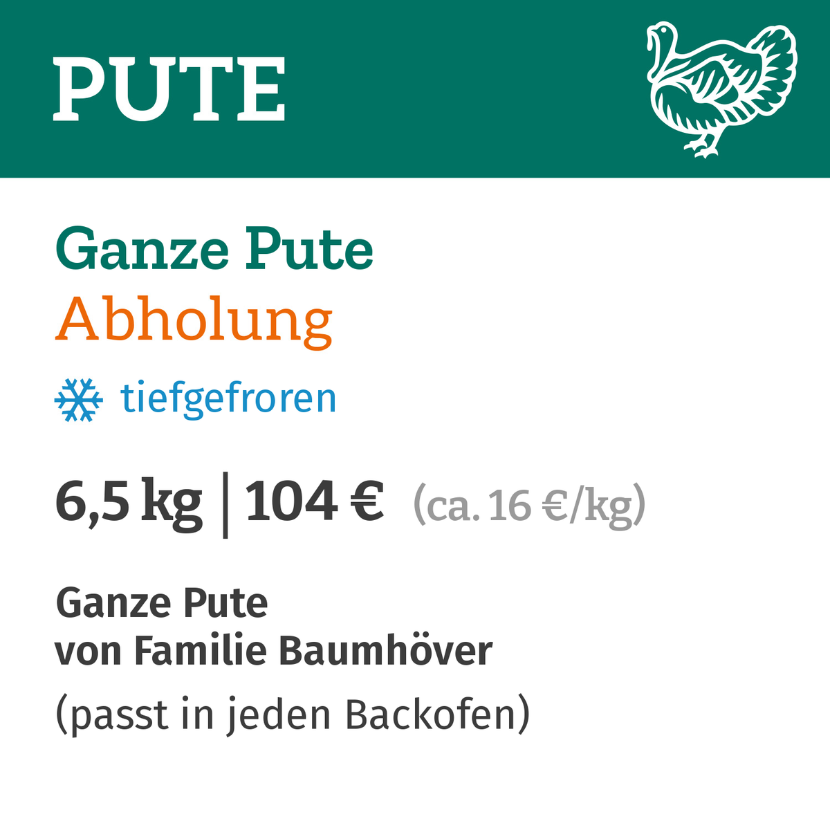 Weihnachtspute Abholung am 18.12+19.12