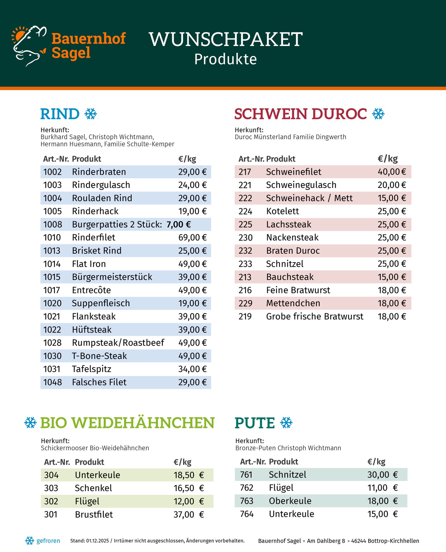 Wunsch-Paket 222€ / Zustellung am 08.07.2026